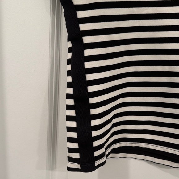 Tommy Hilfiger Black and White Striped Muscle Tee - Picture 4 of 5